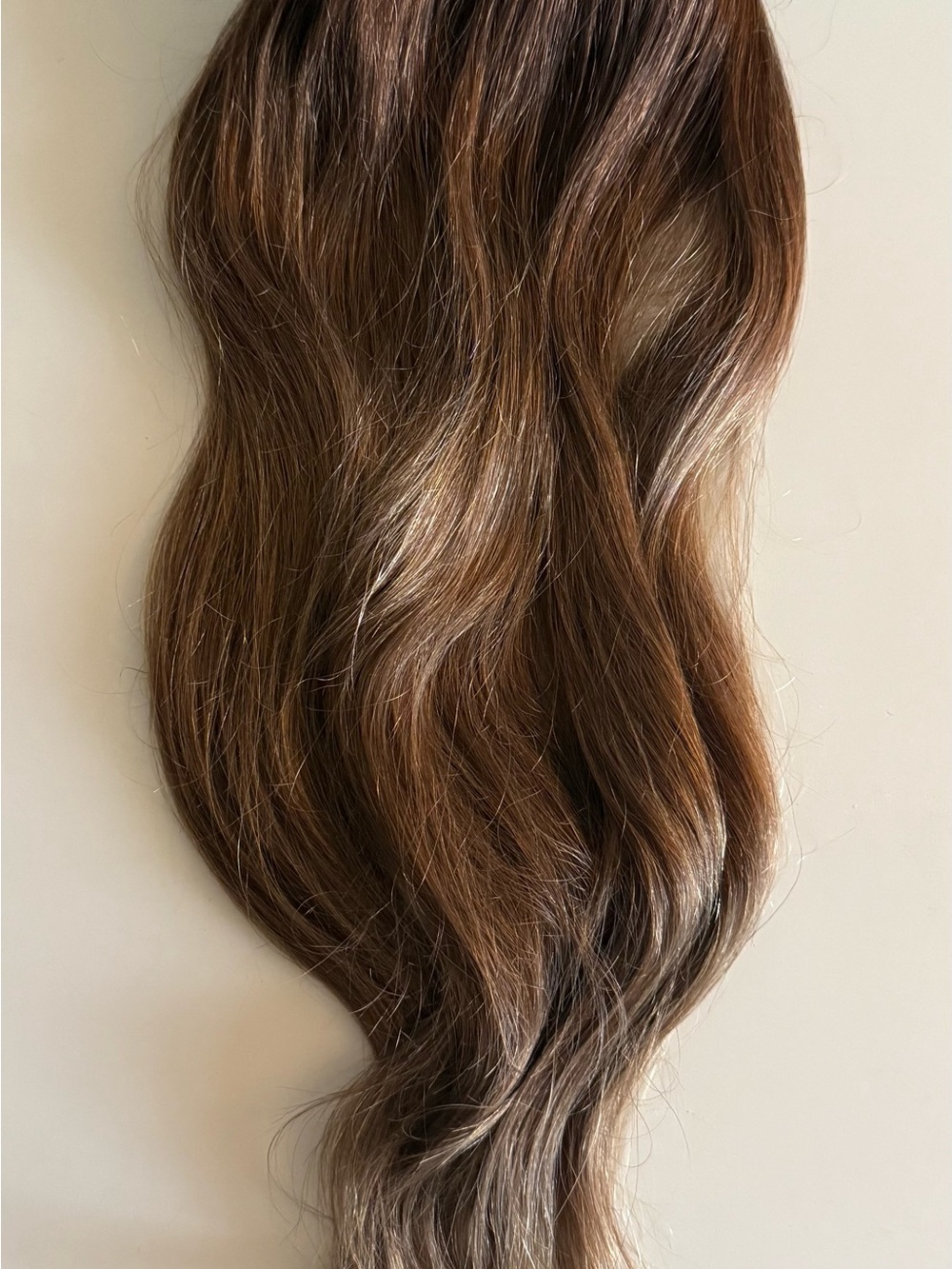 Halo Wavy Hairpiece in Light Brown with Warm Highlights
